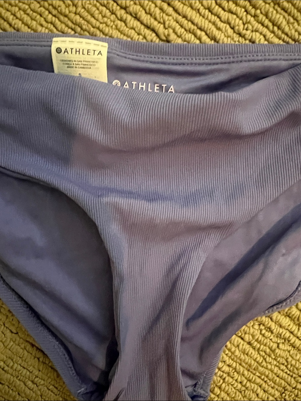 Athleta Ribbed Bikini Bottoms in Lavender Blue Sz S - Picture 3 of 4